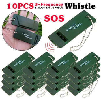 1-10pcs / комплект 3-честотна свирка на открито къмпинг оцеляване свирка честота свирка спешни SOS оцеляване свирка инструменти за оцеляване