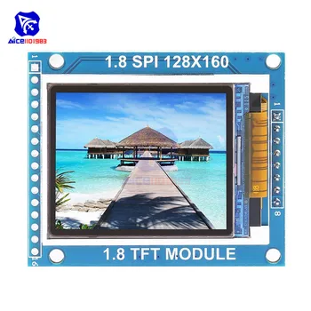  1.8 инчов TFT LCD дисплей сериен порт модул 160 * 128 ST7735S с PCB Backplane IO интерфейс за Arduino Nano 1602 5110 3.3V 5V