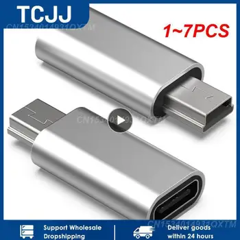  1 ~ 7PCS мини 5 пинов USB адаптер B мъжки към USB тип C женски конектор за пренос на данни за MP3 цифров фотоапарат GPS