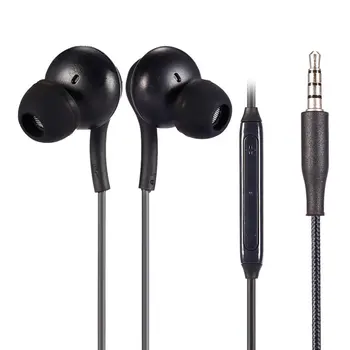 1 бр. Стерео спортни слушалки за поставяне в ушите с микрофон 3,5 мм контролна кутия кабелна слушалка за Samsung Galaxy S6 s7 S8 Xiaomi телефон