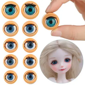 1 чифт 4D кукла Подвижни очни ябълки с мигли DIY кукла очи симулация активна очна ябълка аксесоари Очи Очни чипове с капак за очи