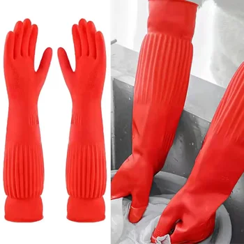 1 чифт меки ръкавици за почистване Кухненски ръкавици против хлъзгане Ръкавици за миене на съдове без хлъзгане Ръкавици за многократна употреба Почистване