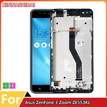 100% Тествано за Asus ZenFone 3 Zoom ZE553KL ZE553 Z01HDA LCD дисплей сензорен екран дигитайзер събрание с рамка и безплатни инструменти