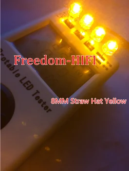 1000pcs 8MM вода ясно жълта светлина сламена шапка LED диоди широк Angleb крушка