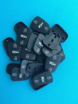 100Pcs/Lot на нова подмяна гумена подложка за Hyundai RIO 3 бутони дистанционно флип ключ FOB случай черупка за Kia празни аксесоари за кола