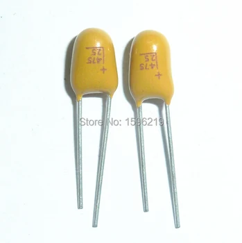 100pcs танталов кондензатор 4.7uF 25V 475 чисто нов 25V4.7uF DIP радиален