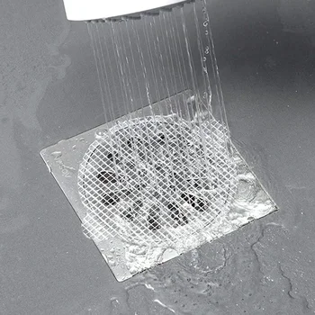 10PCS еднократна душ канализация коса ловец Mesh стикери Анти-блокираща кухненска мивка филтърна цедка Аксесоари за баня