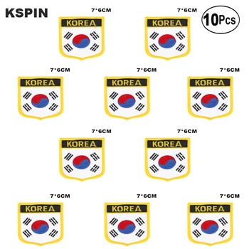 10pcs много Южна Корея флаг бродерия лепенки желязо на трион на трансфер лепенки Шевни приложения за дрехи в Home&Garden