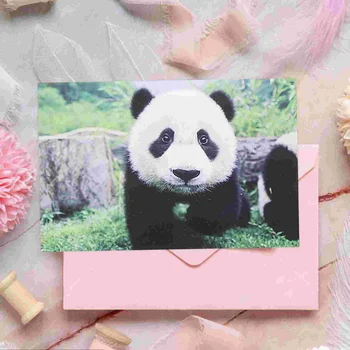 10pcs очарователни панди пощенски картички Серия за фотография на животни Пощенска картичка Чудесно за бебешки душове Подарък за Деня на благодарността