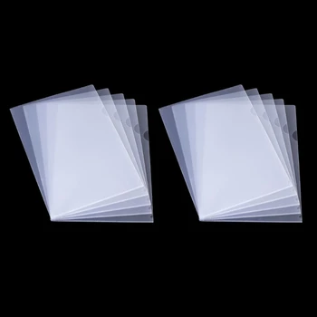 10Pcs пластмасови ясни папки за документи L-тип папки Копиране на безопасни джобове за проекти, за A4 / писмо размер дропшипинг
