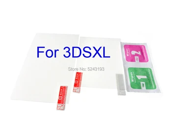 10sets Горно закалено стъкло LCD екран протектор + долен PET прозрачен защитен филм за 3DS XL LL 3DSXL 3DSLL