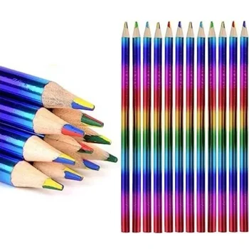 12 бр. Дъгови моливи Пастели за рисуване Kawaii детски цветен молив комплект живопис графити пастели училище канцеларски материали