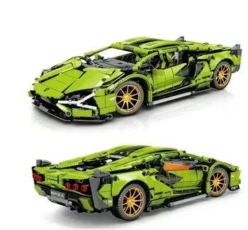1215PCS Технически зелен Lamborghinis Super Sports Car Building Block MOC Модел Състезателно превозно средство Сглобяване на тухли Играчка за деца Подаръци
