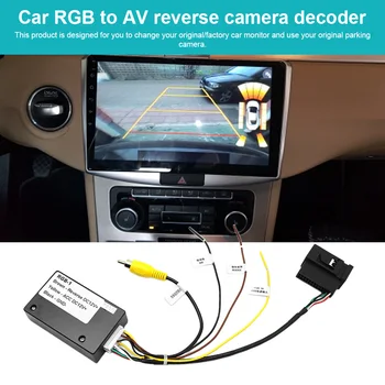 12V адаптер за камера за заден ход RGB към AV адаптер за камера за обратно виждане Интерфейс за обратна камера за Volkswagen RCD510 RNS510 RNS315
