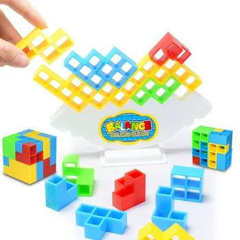16-48Pcs Детски Тетра кула игра подреждане блокове играчка стека баланс пъзел съвет събрание строителни блокове десктоп баланс играчки