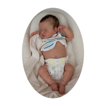 19Inches Спящо бяло бебе Преродено момиче Реалистично тяло Меко тяло Бебе