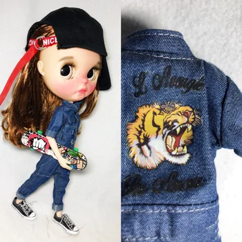 1PCS Мода тигър печат гащеризон Blyth кукли облекло Сиамски панталони Гащеризони за кукли blyth Azone Дрехи за кукли