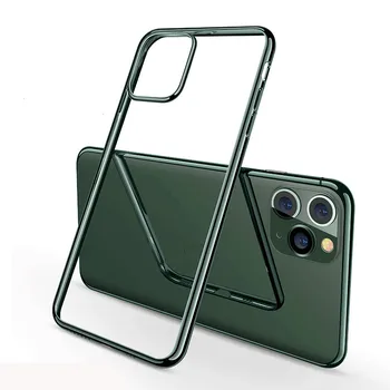 1Pcs Среднощен зелен калъф за iPhone 11 Pro Max Луксозен мек силиконов прозрачен калъф за телефон за iPhone 11 Pro Coque