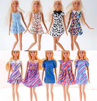 1Set кукла дрехи летни дънки карирана пола носят модни панталони рокля годни за 11.8Inch кукла Барби, 1/6 BJD, Blythe кукли играчки