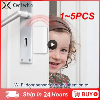 1~5PCS Tuya Smart Door Window Contact Sensor Smart Home Безжични детектори за врати Отваряне/затваряне на APP Remote Alarm