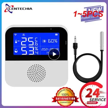 1~5PCS Tuya WiFi сензор за влажност на температурата с външна сонда LCD екран дистанционен монитор вътрешен термометър хигрометър смарт