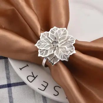 1бр сплав салфетка пръстен цвете кристал дизайн кърпа салфетка ключалката притежателите сватбено тържество вечеря маса декорация