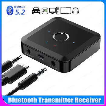 2 IN 1 Bluetooth 5.2 аудио предавател приемник 24Bit 96Khz 3.5MM AUX aptX адаптивен LL HD безжичен адаптер за телевизор PC кола