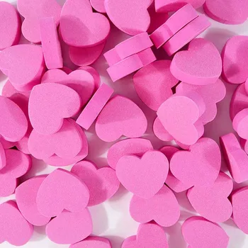 20 парчета сърце нокти буфер розово/черно дебела гъба пила за нокти 180 песъчинки професионални нокти аксесоари маникюр