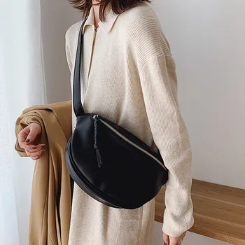 2021Нова мода жени талия чанта Фани пакет голям капацитет Crossbody гърдите чанти банан пакет PU кожа дамски колан чанта талията пакет