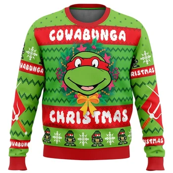 2023 Коледен карнавал Унисекс забавно костенурка аниме косплей суитчър пуловер Коледен подарък Есенни и зимни сезони