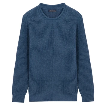 2023 Трикотажен пуловер пуловер Мъжка мода реколта хлабав O врата плътен цвят дълъг ръкав T риза случайни улично облекло M-3XL