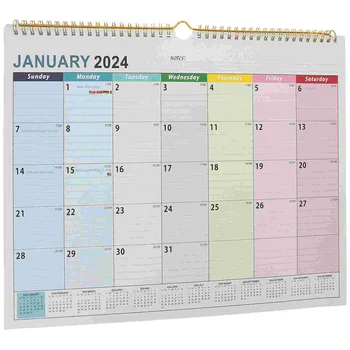 2024-2025 График за окачване на стенен календар от януари 2024 г. - юни 2025 г. Планировчик на маса Нова година Домашен офис