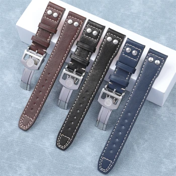 20mm Най-високо качество естествена кожа мека телешка кожа Watch Band за Portofino за IWC каишка TOP GUN Big Pilot Mark 18 Watchband