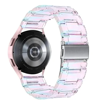 20mm прозрачна лента за Samsung Galaxy Watch 5/4/4 Classic 40mm 44mm 42mm 46mm Korea Clear Dazzling Laser Strap Watch Active2