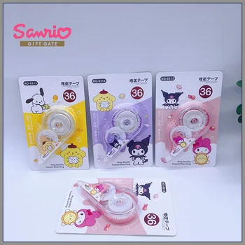 24pcs Sanrio Kawaii 36m корекционна лента Kuromi Melody Creative Simple Transparent Correction Tape Канцеларски материали Училищни пособия