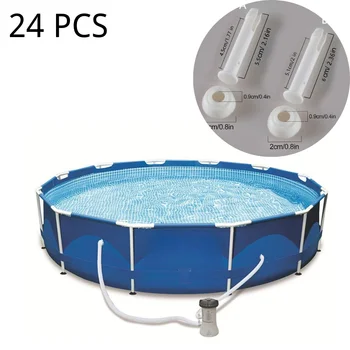 24PCS басейн съвместни пластмасов щифт и уплътнение за метална рамка басейни с гумени уплътнения басейн резервни части кръгла рамка басейн части