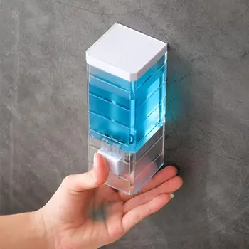 250ml Ръчен дозатор за сапун Прозрачен стенен дезинфектант за баня Шампоан Душ гел контейнер бутилка неперфорирана
