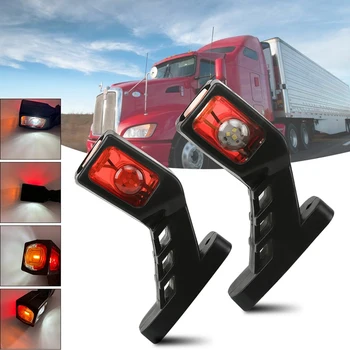2Pcs 12V-24V 9LED страничен маркер светлина за камион ремарке каравана 3 цветно осветление очертание кола индикаторна лампа