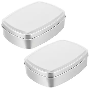 2Pcs балсам паста сапун кутия сапун алуминиева кутия прахоустойчиви държачи за сапун 100 ML практически сапунени контейнери храна клас кутия с капак