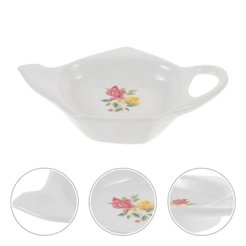 2pcs керамични Teabag Coaster Teabag ястие чайник форма чайник тава керамична плоча