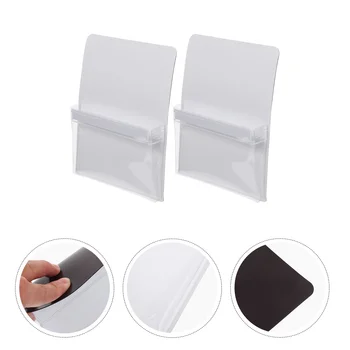 2Pcs Магнитни файлови чанти Държачи за писалки за бяла дъска Практични джобове за съхранение Магнитни хладилни чанти за съхранение