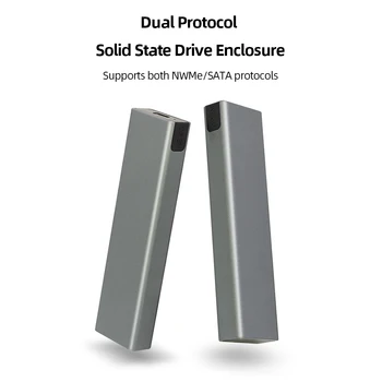 2TB Portable M.2 SSD USB3.1 Type-C твърд диск Enclosure NVME SATA Dual Protocol Flash Disk Поддръжка UASP за лаптоп Notebook