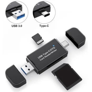 3 в 1 Micro USB към SD адаптер Dual Card Dual Reading USB C 3.0 SD четец на карти Сеизмична устойчивост Plug and Play за Apple OTG
