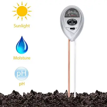 3 В 1 почвен хигрометър Почвен термометър Ph метър Влагомер и сонда за слънчева светлина Многофункционален почвен хигрометър