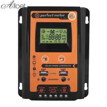 30 Amp MPPT Solar Charge Controller Solar PV регулатор Auto Dual USB LCD дисплей Load Discharger Output 12V 24V
