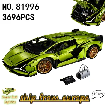 3696PCS Високотехнологични състезателни автомобилни строителни блокове Lamborghinis FKP модел комплект от детски играчки приятели рожден ден технология тухли подарък