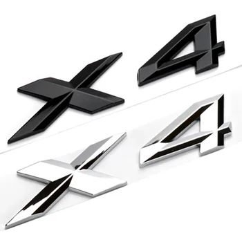 3D ABS черни хромирани букви за стикери за кола X4 BMW X4 F26 G02 2015 2016 2019 2020 2021 2022 Емблема на багажника Лого значка аксесоари