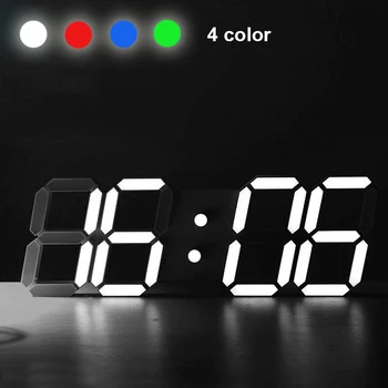3D LED стенен часовник модерен дизайн цифров настолен часовник аларма нощна лампа Saat reloj de pared Часовник за декорация на дома