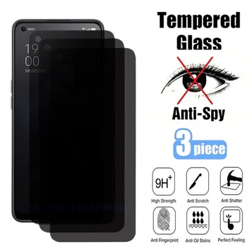 3PCS Anti Spy закалено стъкло екран протектор за OPPO Reno 8 7 Pro Plus 6 7Z 5 Lite Privacy Glass Film за OPPO Find X5 X3 Lite