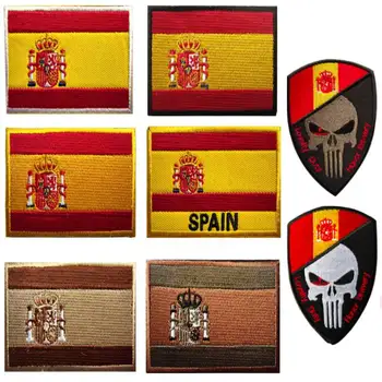 3Pcs Испания флаг кръпка национална емблема кръпка екип военни кръпка бродирани военни тактически флаг кръпка за дрехи шапка тениска